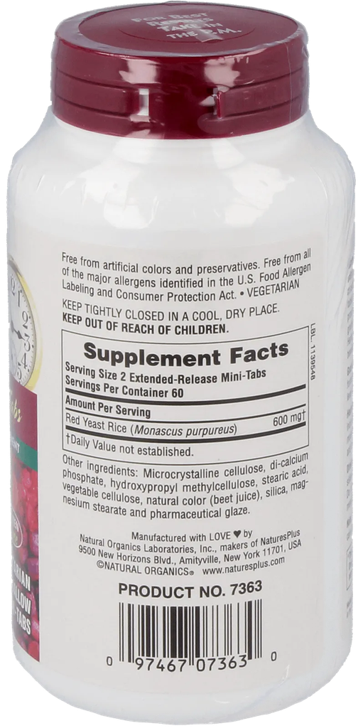 Red Yeast Rice 600 mg Mini Tablets - 120 Mini Tablets