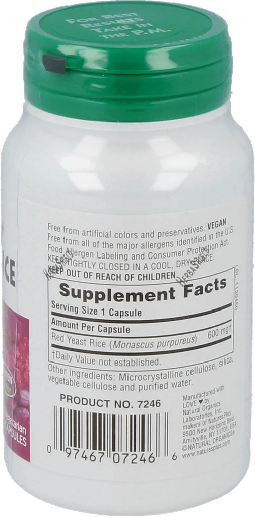 Red Yeast Rice 600 mg - 60 Capsules