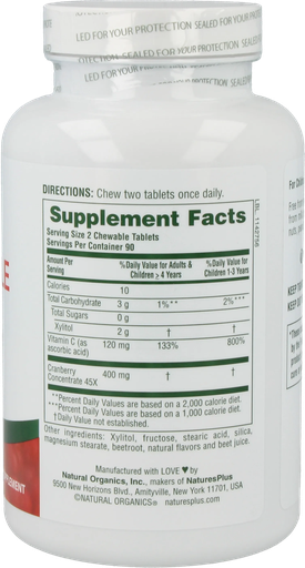 [NP-3957] Ultra Chewable Cranberry 200 mg - 90 Lozenges