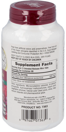 [NP-7363] Red Yeast Rice 600 mg Mini Tablets - 120 Mini Tablets